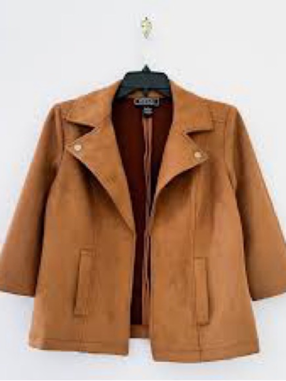 Women's Suede Moto Jacket in Cognac
